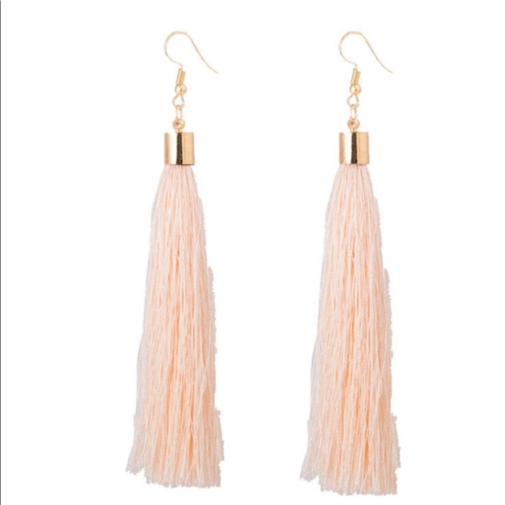 Light Pink Tassel Earrings